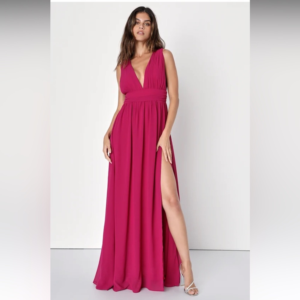 Lulus Heavenly Hues Magenta Maxi Dress